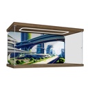 HCAEIOFJ Clear Acrylic Display Case for Lego 60421 Applicable for City Robot World RollerCoaster Park Display Box GiftDisplay Case Only Wood BottomTop Light