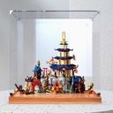 Transparent Acrylic Display Casefor Lego 71814 City of Temples Model Clear BoxStorage BoxDisplay BoxCompatible with 71814 Model Display Box only Gold Oak Base