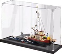 Acrylic Display Case Box Compatible with Lego 21350 Jaws Orca Model Protection Dustproof Display Case Gift Model TransparenCompatible with Lego Only Display Case B