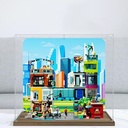 Transparent Acrylic Display Casefor Lego 60380 Modern Metropolis Model Clear BoxStorage BoxDisplay BoxCompatible with 60380 Model Display Box only Wooden Base