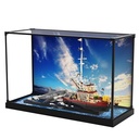 Acrylic Display Case for Lego 21350 Great White Shark Killer Whale Ship Building SetClear Display Case DustProof Display Case Compatible with Lego 21350 Only Display Case Background