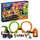 LEGO City Stuntz Double Loop Stunt Arena 60339 Monster Truck Playset with 2 Toy Motorcycles Ramp Wall of Flames Ring of Fire Snapping Snake Loop and 7 Minifigures for Kids Ages 7 Plus