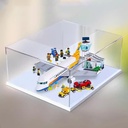 Acrylic Display Box for Lego 60262 Passenger Aircraft Transparent Dustproof Display Box Compatible with Lego 60262 Construction kit Model not Included White Base