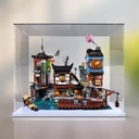 Transparent Acrylic display box for Lego 70657 City Marina model Dustproof Storage Display Box Model Not Included White base
