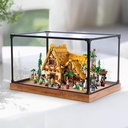 Transparent Acrylic display box for Lego 43242 Fairytale Forest Hut model Dustproof Storage Display Box Model Not Included woodgrain base