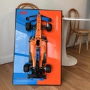 OYTOCLKU Display Wallboard for Lego 42141 Technic McLaren Formula 1 2022 Replica Race Car Collectibles Lego Car Wall Mount Orange Aluminum Alloy Frame 245 x 3675 in