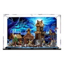 Acrylic Display Clear Collectors Box Compatible with Lego 21343 Viking villages Building Block Model Dust Storage Box Display Box model not included display case only background