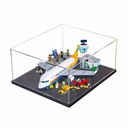 Figures Display Box for LEGO 60262 for City Passenger Airplane Acrylic Dustproof Transparent Custom Display Case No Model black3mm