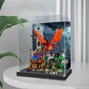 BoHeart Acrylic Display Case for Lego 21348 for Red Dragon Model Dustproof Display Box Size403550 cm Model Not Included Back spray version3mm