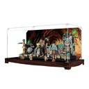 TRUSTFAR Acrylic Dustproof Display Case Designed for Lego Indiana Jones Temple of The Golden Idol 77015 Building Block Model Display Box Compatible with Lego 77015 No model Walnut base