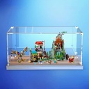 Transparent Acrylic display box for Lego 80044 Little Warriors model Dustproof Storage Display Box Model Not Included Walnut base