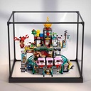 Acrylic Display Box for Lego 80036 Lantern City Transparent Dustproof Display Box Compatible with Lego 80036 Construction kit Model not Included White Base