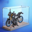 Transparent Acrylic display box for Lego 42159 Motorcycle model Dustproof Storage Display Box Model Not Included Walnut base