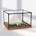 Transparent Acrylic display box for Lego 21058 Pyramid model Dustproof Storage Display Box Model Not Included woodgrain base