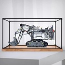 Acrylic Display Box for Lego 42100 Excavator Transparent Dustproof Display Box Compatible with Lego 42100 Construction kit Model Not Included Wood Grain Base
