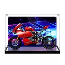 Acrylic Display Case for Lego 42107 V4 R MotorbikeDustproof Display Box Compatible with Lego ModelShowcase GiftStorage Background F