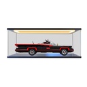 HCAEIOFJ Clear Acrylic Display Case for Lego 76328 Applicable for BatmanThe Classic TV Series Batmobile Designed Display Box GiftDisplay Case Only Black BottomTop Light