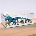 Acrylic Display Box for Lego 71754 Model of Water Dragon Transparent Dustproof Display Box Compatible with Lego 71754 Construction kit Model not Included White Base