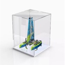 Acrylic Display Case For Lego 42105 Floating catamarans Model Dustproof Transparent Acrylic Display Case Storage Box Model Not Included White base