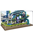 Acrylic Display Case for Lego 60421 Robot Roller Coaster Building SetClear Display Case DustProof Display Case Compatible with Lego 60421Only Display Case Wooden Base