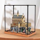 Acrylic Display Box for Lego 76435 Castle Hall Transparent Dustproof Display Box Compatible with Lego 76435 Construction kit Model not Included Wooden Base