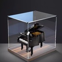 Acrylic Display case for Lego 21323 Piano Model Dustproof Transparent Collections Display Case Display Box only Walnut Base