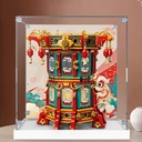 Transparent Acrylic Display Case for Lego 80116 Fortune Turning Lamp Model Clear Box Storage Box Display Box Compatible with 80116 Model Display Box only D model