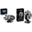 LEGO Star Wars Millenium Falcon 25th Anniversary Vehicle Building Set 75328 Star Wars The Mandalorian Helmet Buildable Model Kit Display Collectible Decoration Set