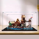 Acrylic Display Case Is Compatible with Lego 21343 Middle Ages Viking Tribe Building Kit Model Collectibles Dustproof Clear Display Box only Storage Box Black base 3mm