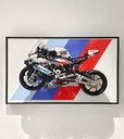 icuanuty Lego Technic 1000 RR 42130 Motorcycle Display Wallboard 40 x 70 cm Framed Aluminum Alloy Wall Mounted for Building Blocks Gifts for Lego Lovers