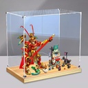 Acrylic Display Box for Lego 80012 Golden Mecha Goku Rogue Transparent Dustproof Display Box Compatible with Lego 80012 Construction kit Model Not Included Golden Oak Color