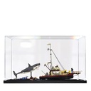 Acrylic Display Case for Lego 21350 Great White Shark Killer Whale Ship Building SetClear Display Case DustProof Display Case Compatible with Lego 21350 Only Display Case Transparent 3mm