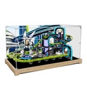 HCAEIOFJ Clear Acrylic Display Case for Lego 60421 Applicable for City Robot World RollerCoaster Park Display Box GiftDisplay Case Only Wood BottomBackground