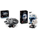 LEGO Star Wars Millenium Falcon 25th Anniversary Set for Adults Collectible A Star Wars Captain Rex Helmet Set The Clone Wars Collectible for Adults 2023 Series Model Collection