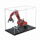 Figures Display Box for LEGO 42144 Material Handdler Crrane Acrylic Dustproof Transparent Custom Display Case No Model black3mm