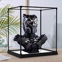 Acrylic Display Box Compatible with Lego 76215 Black Panther Half Bust Model Kits Clear Boxes for Displaying Collectibles Dustproof Display Boxes Box Only Black Base