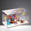 Acrylic Display case for Lego 41164 Psychedelic Treehouse Model Dustproof Transparent Collections Display Case Display Box only White Base